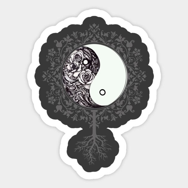 Yin floral yang Sticker by Daniac's store